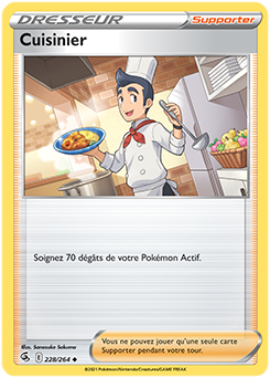 Carte Pokémon Cuisinier 228/264 de la série Poing de Fusion en vente au meilleur prix