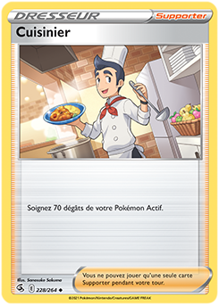 Carte Pokémon Peu commune Cuisinier 228/264 de la série Poing de Fusion