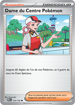 Carte Pokémon Communes Dame du Centre Pokémon 123/132 de la série Méga-Évolution