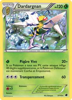 Carte Pokémon Rare Dardargnan 3/116 de la série Glaciation Plasma