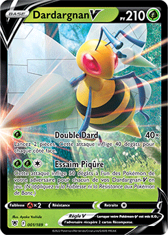 Carte Pokémon Ultra rare V Dardargnan V 001/189 de la série Astres Radieux