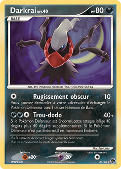 Carte Pokémon Holographique Rare Darkrai 4/106 de la série Duels au Sommet