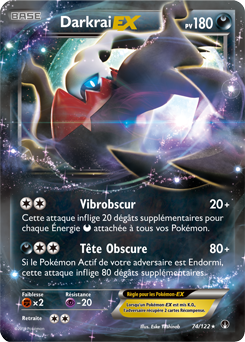 Carte Pokémon Darkrai EX 74/122 de la série Rupture Turbo en vente au meilleur prix
