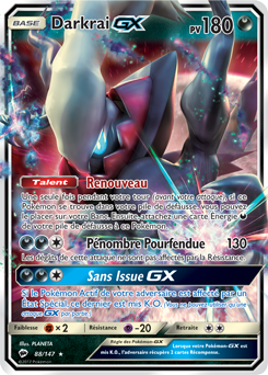 Carte Pokémon Darkrai GX 88/147 de la série Ombres Ardentes en vente au meilleur prix