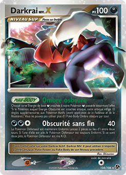 Carte Pokémon Niv. X Darkrai NIV.X 104/106 de la série Duels au Sommet