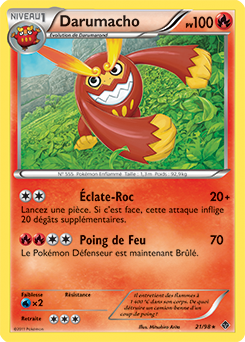 Carte Pokémon Rare Darumacho 21/98 de la série Pouvoirs Émergents