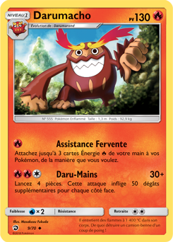 Carte Pokémon Peu commune Darumacho 9/70 de la série Majesté des Dragons