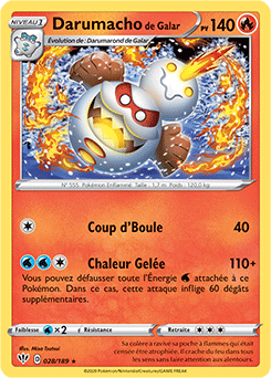 Carte Pokémon Darumacho de Galar 28/189 de la série Ténèbres Embrasées en vente au meilleur prix