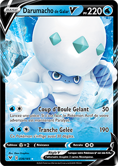 Carte Pokémon Darumacho de Galar V 036/185 de la série Voltage Éclatant en vente au meilleur prix