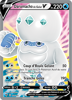 Carte Pokémon Full Art V Darumacho de Galar V 169/185 de la série Voltage Éclatant