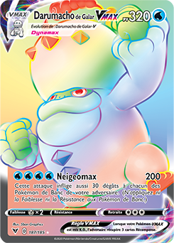 Carte Pokémon Darumacho de Galar VMAX 187/185 de la série Voltage Éclatant en vente au meilleur prix