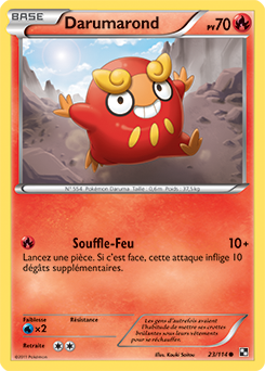 Carte Pokémon Commune Darumarond 23/114 de la série Noir & Blanc