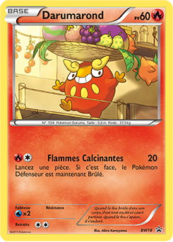 Carte Pokémon Promo Darumarond BW18 de la série Promos Noir & Blanc
