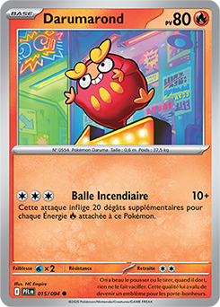 Carte Pokémon Communes Darumarond 15/94 de la série Flammes Fantasmagoriques