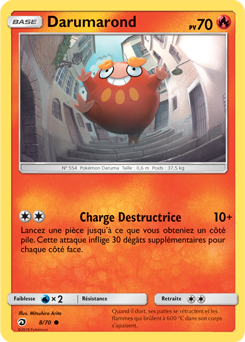 Carte Pokémon Commune Darumarond 8/70 de la série Majesté des Dragons