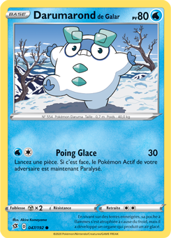 Carte Pokémon Commune Darumarond de Galar 47/192 de la série Clash des Rebelles