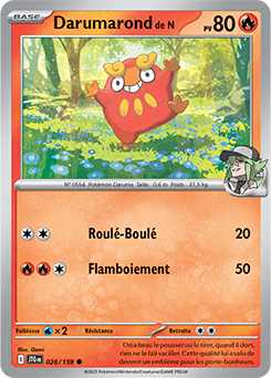 Carte Pokémon Communes Darumarond de N 26/159 de la série Aventures Ensemble