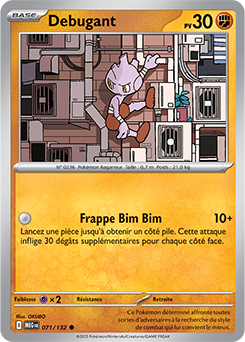 Carte Pokémon Communes Debugant 71/132 de la série Méga-Évolution