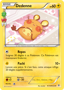 Carte Pokémon Peu commune Dedenne RC10/RC32 de la série Générations