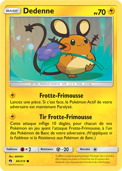 Carte Pokémon Commune Dedenne 84/214 de la série Tonnerre Perdu