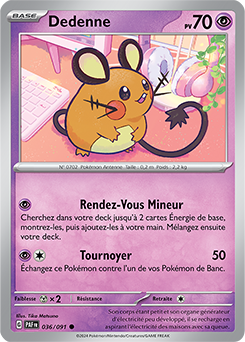 Carte Pokémon Dedenne 36/91 de la série Destinées de Paldea en vente au meilleur prix