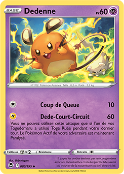 Carte Pokémon Peu commune Dedenne 085/195 de la série Tempête Argentée