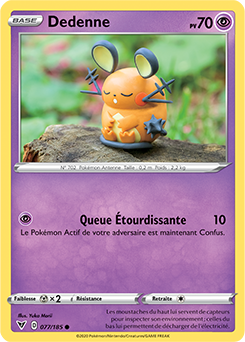Carte Pokémon Commune Dedenne 077/185 de la série Voltage Éclatant