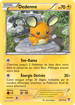 Carte Pokémon Peu commune Dedenne 34/111 de la série Poings Furieux
