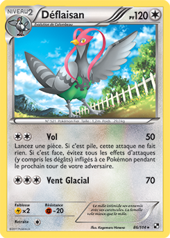 Carte Pokémon Rare Déflaisan 86/114 de la série Noir & Blanc
