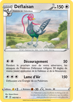 Carte Pokémon Rare Déflaisan 145/192 de la série Clash des Rebelles