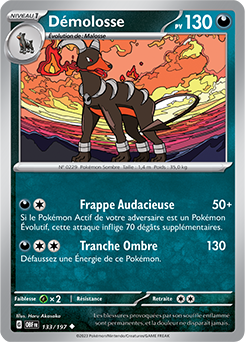 Carte Pokémon Peu commune Démolosse 133/197 de la série Flammes Obsidiennes