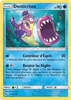 Carte Pokémon Denticrisse 70/214 de la série Tonnerre Perdu en vente au meilleur prix