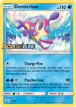 Carte Pokémon Promo Denticrisse SM11 de la série Promos Soleil et Lune