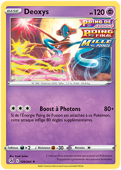 Carte Pokémon Holographique rare Deoxys 120/264 de la série Poing de Fusion