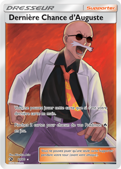 Carte Pokémon Dresseur Full Art Dernière Chance d'Auguste 69/70 de la série Majesté des Dragons