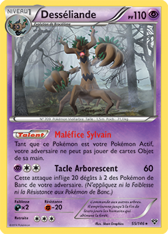 Carte Pokémon Holographique Rare Desséliande 55/146 de la série X&Y