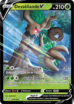 Carte Pokémon Ultra rare V Desséliande V 13/203 de la série Évolution Céleste