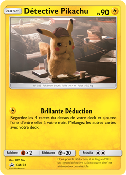 Carte Pokémon Promo Detective Pikachu SM194 de la série Promos Soleil et Lune