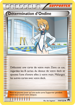 Carte Pokémon Peu commune Détermination d'Ondine 104/122 de la série Rupture Turbo