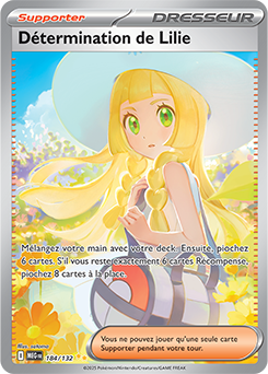 Carte Pokémon Illustration spéciale rare Détermination de Lilie 184/132 de la série Méga-Évolution