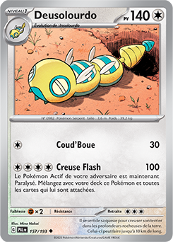 Carte Pokémon Peu commune Deusolourdo 157/193 de la série Évolutions à Paldea