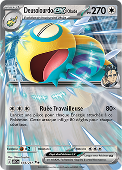 Carte Pokémon Deusolourdo ex d'Okuba 164/217 de la série Héros Transcendants en vente au meilleur prix