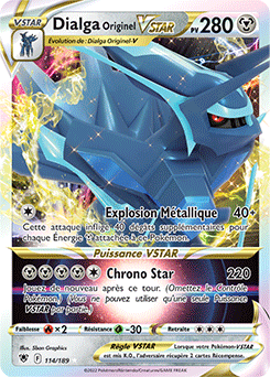 Carte Pokémon Dialga Originel VSTAR 114/189 de la série Astres Radieux en vente au meilleur prix