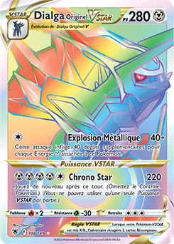 Carte Pokémon Rainbow VSTAR Dialga Originel VSTAR 198/189 de la série Astres Radieux