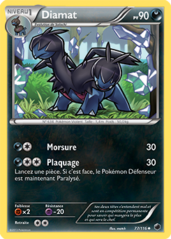 Carte Pokémon Diamat 77/116 de la série Glaciation Plasma en vente au meilleur prix