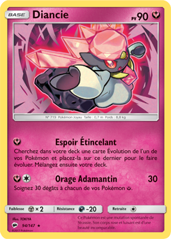 Carte Pokémon Holographique Rare Diancie 94/147 de la série Ombres Ardentes