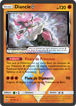 Carte Pokémon Diancie 74/131 de la série Lumière Interdite en vente au meilleur prix