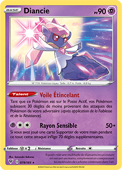 Carte Pokémon Diancie 079/185 de la série Voltage Éclatant en vente au meilleur prix