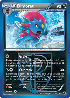 Carte Pokémon Rare Dimoret 66/116 de la série Glaciation Plasma