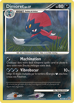 Carte Pokémon Rare Dimoret 40/130 de la série Diamant & Perle